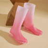 Blush Wave Pink Gradient High Rain Boots