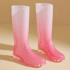 Blush Wave Pink Gradient High Rain Boots