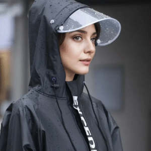 Noir Shield All Black Women Raincoat Set